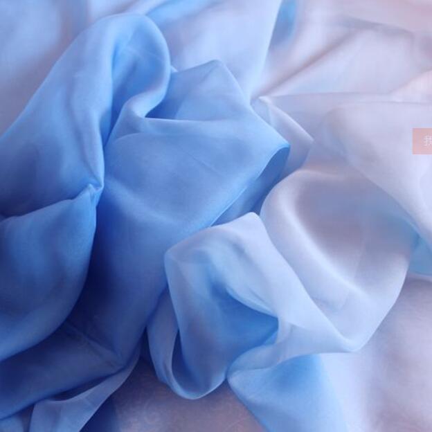 Ombre 100d chiffon stof blødt farvet dans cosplay kjole åndbar flydende diy symateriale