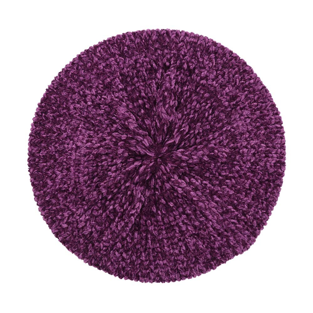 Stylish Berets Chenille Material Winter Berets For Women Warm Knitted Hat Female Autumn Painter Caps Lady warm hats: purple