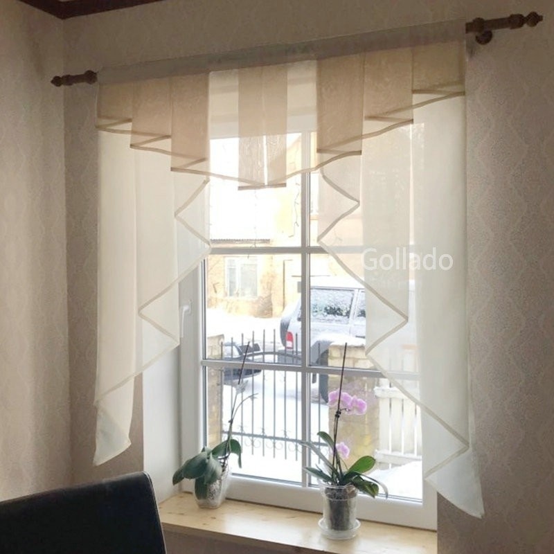 Plissee Volant Nähte Farben Beige Wichtigsten Körper Farbe Tüll Balkon Küche Tür Fenster Vorhang 1 Stck