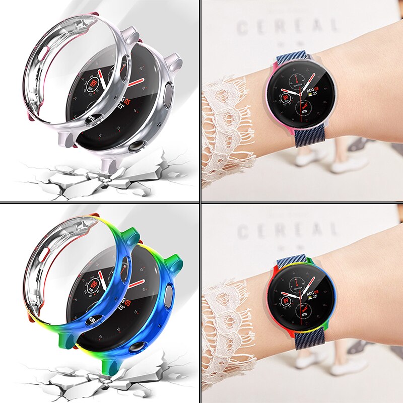Screen Protector case for samsung galaxy watch active 2 for Galaxy Active 40mm/44mm Soft silicone full Protection cover case