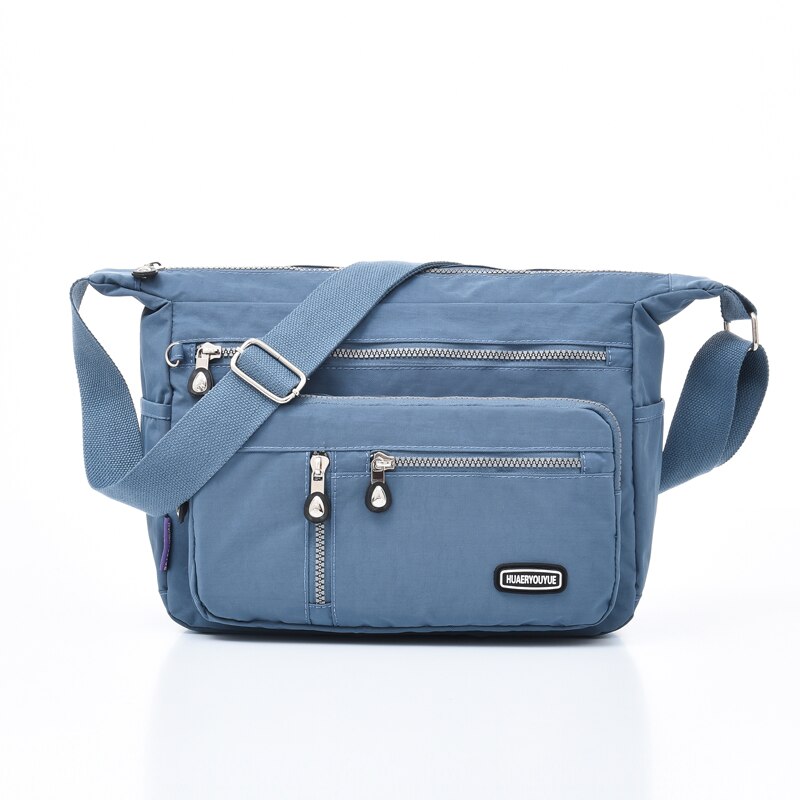 Nylon Crossbody Tassen, Een Schouder Crossbody Tassen, Vrouwen Casual Mode Tassen, vrouwen Multi-Pocket Crossbody Tassen, Multi-Funct: dusty blue