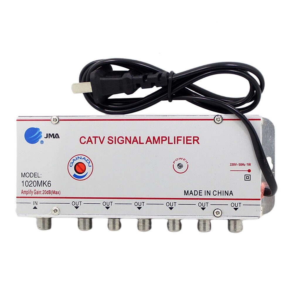 2/3/4/6/8 veis 20db catv kabel tv splitter forsterker tv antenne signal forsterker booster splitter: 1 in 6 ut