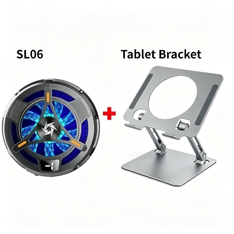 SL06 ABS+Aluminum 18W Powerful Semiconductor Cooling Fan Radiator with Temperature Digital Display for IPad Pro Tablet Universal: Silver