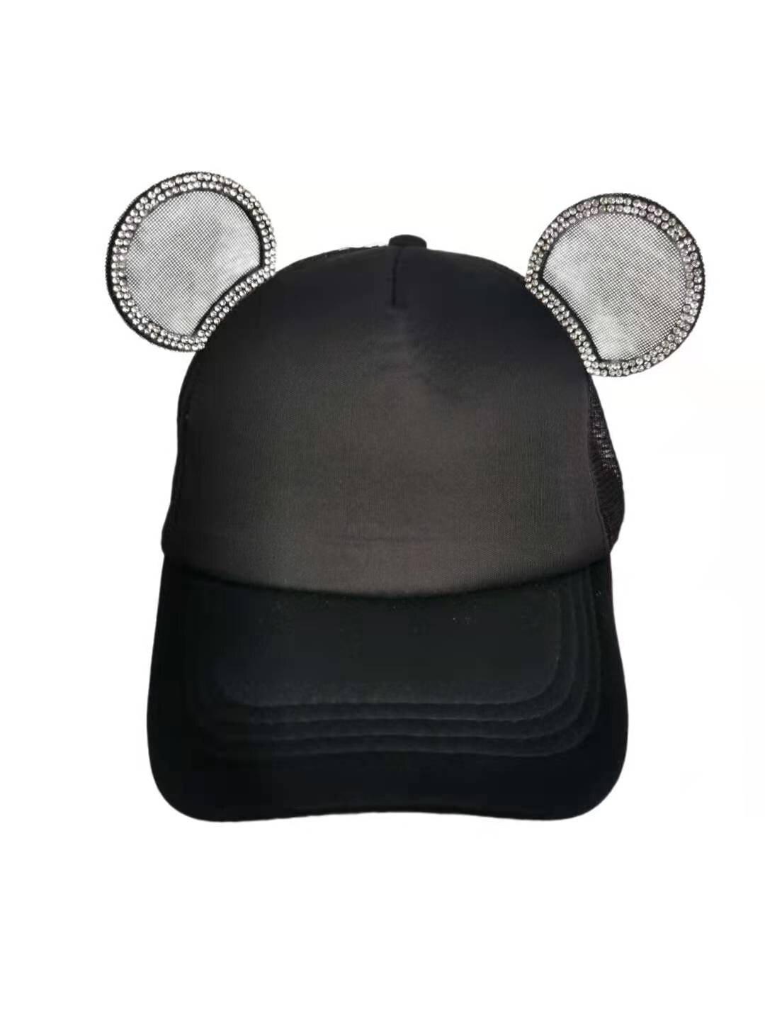 Chapéu de sol do bebê com orelhas de diamante chapéu do bebê menino bonito sol malha chapéu primavera verão fotografia estrada boné de beisebol para crianças menino casquette