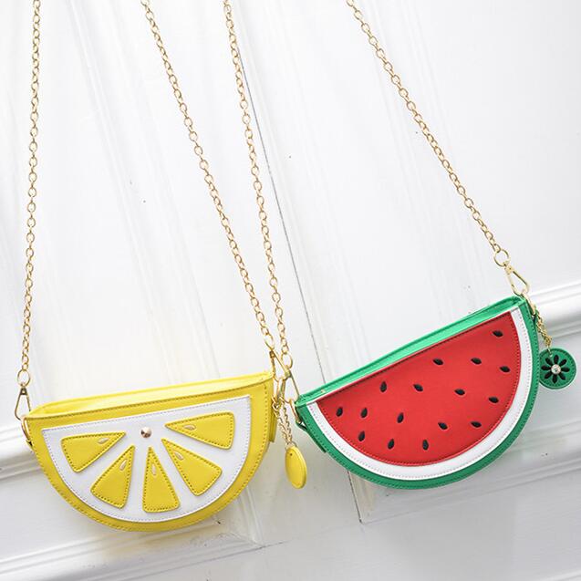 Leuke zomertas voor dames van pu leer, schattige fruitpakketjes, schoudertas met watermeloen