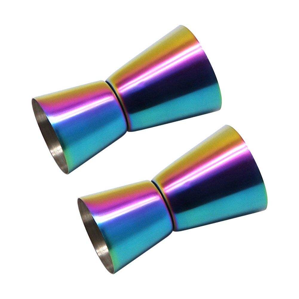 2pcs Measure Cup Bar Tools 15ml 30ml Cocktail Jigger Pourer Double Spirit Stainless Steel Wine Party Japanese Style Craft: Colorful