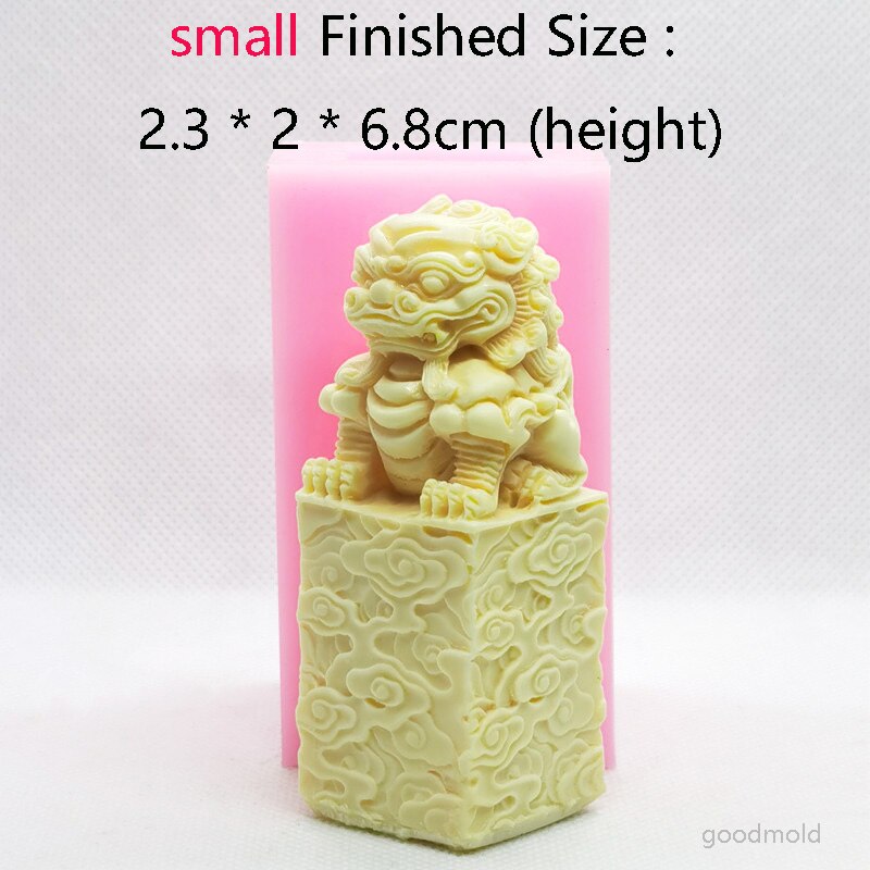 Stampo in cemento di grandi dimensioni in pietra leone stampo in pietra stile cinese scultura in gesso stampo in cemento decorazione stampi in silicone: E-piccolo-mold