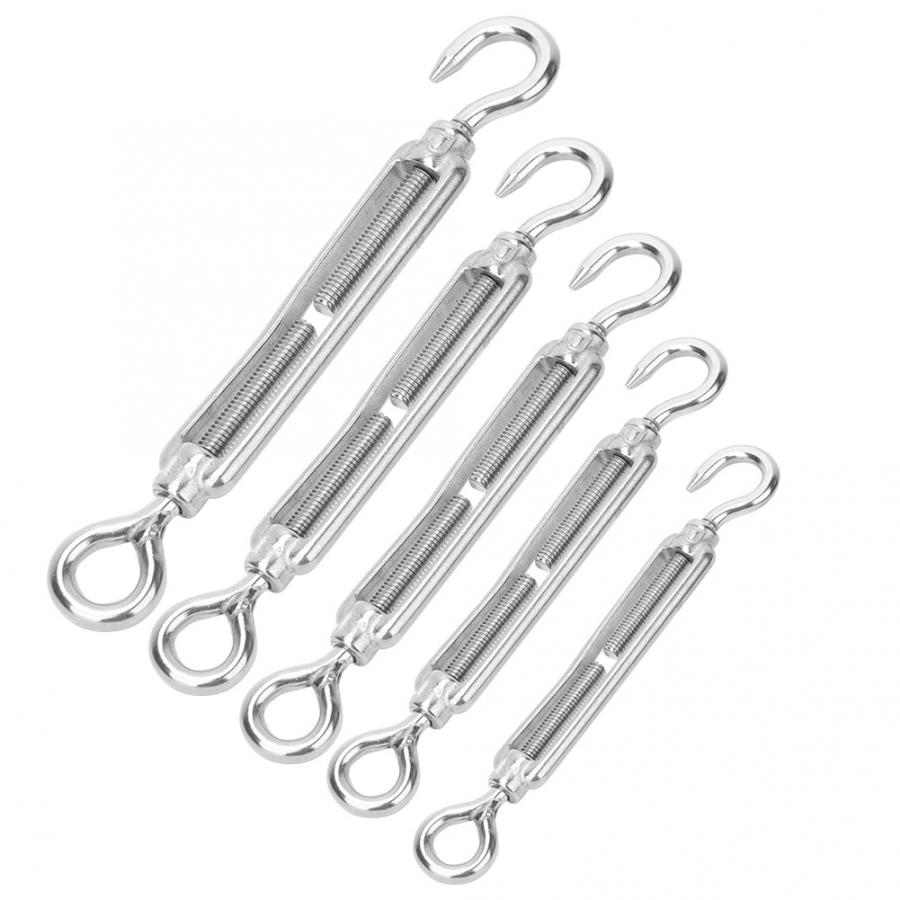 5Pcs Bike Chain Wire Tensioner Stainless Steel Wire Rope Tension Tensioner Hook & Eye Turnbuckle