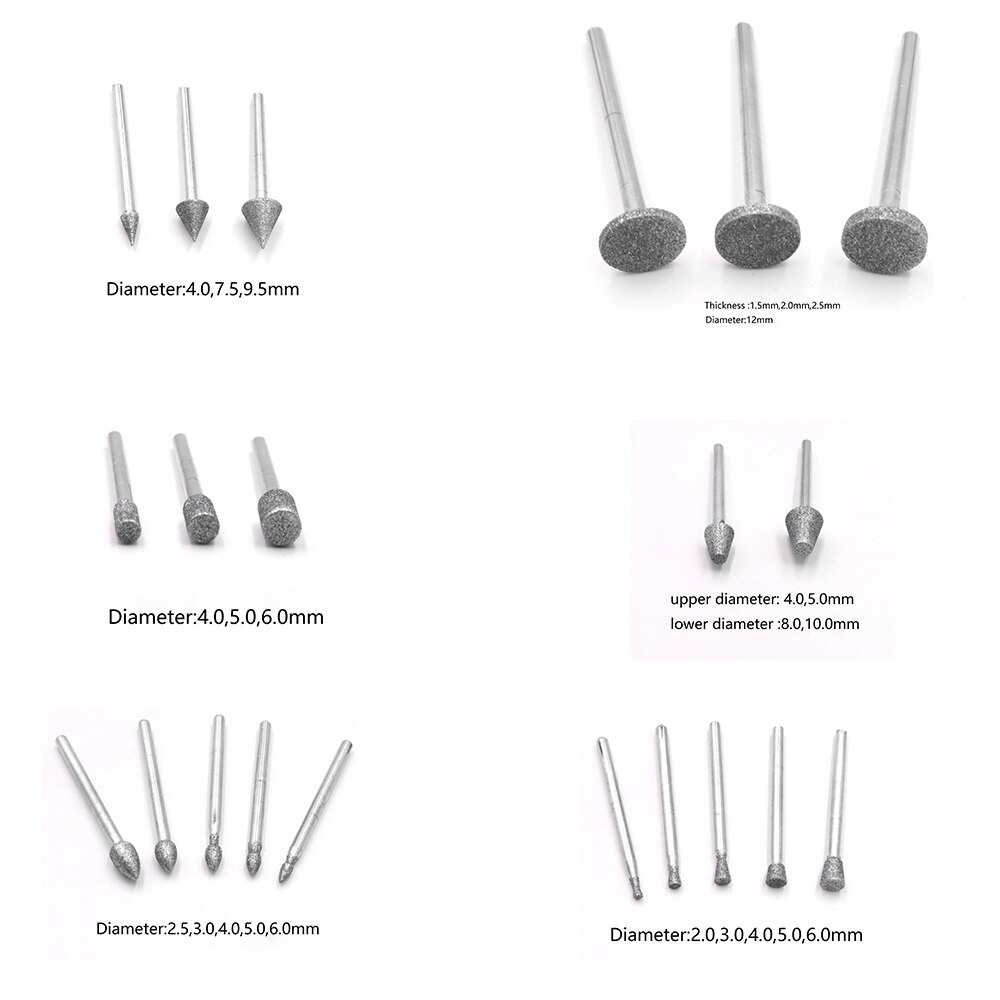 50 Stuks Diamant Slijpen Bits Coated Slijpen Hoofd Slijpen Bramen Set Polijsten Carving Jade Voor Dremel Rotary Gereedschap