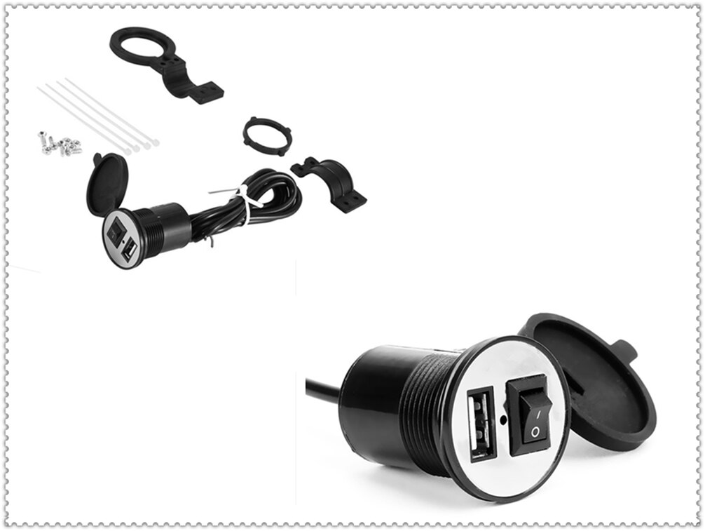 Usb 12v oplader til 5v 1a / 2.1a motorcykel oplader, adapter, strømstik til mobiltelefon til boss hoss