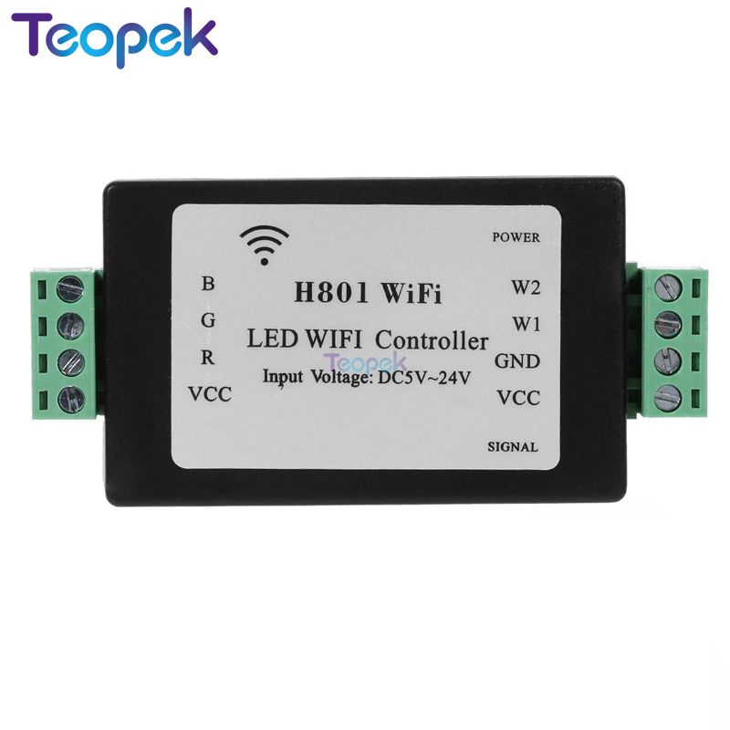 Rgbw ledet wifi-kontroller  h801 dc5-24v inngang 5ch*4a utgang til rgb rgbw ledet stripe lysbåndbånd