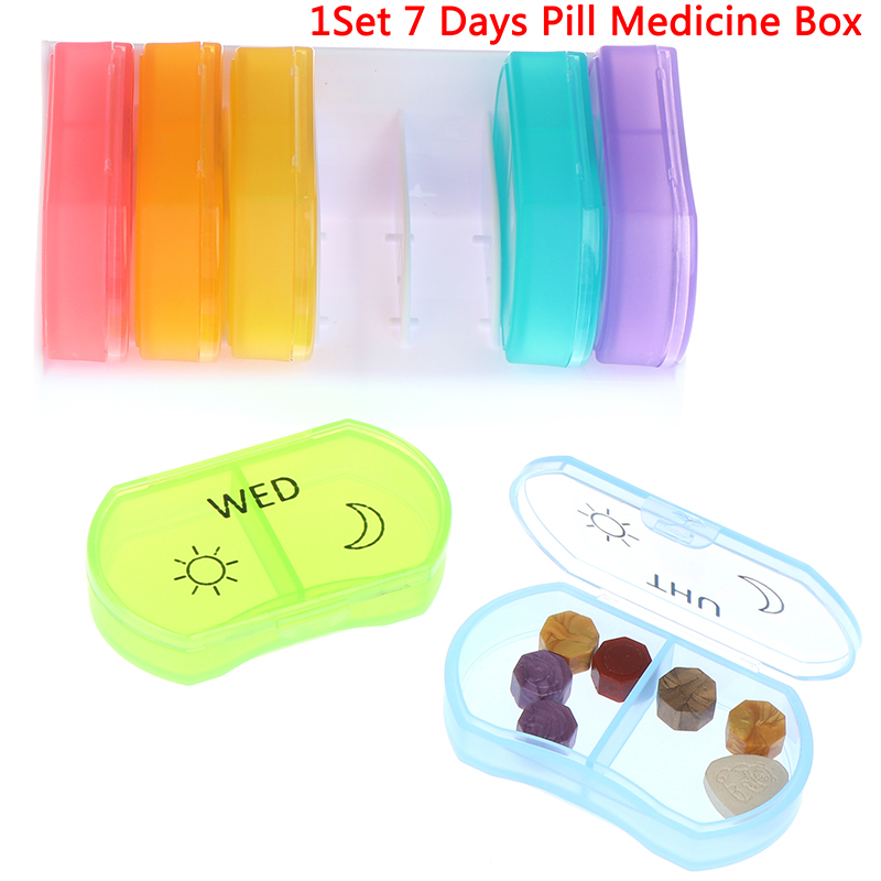 1pc 7 dagen medicijn pillendoos mini draagbare reisopslag vitamine doos soort tablet houder organizer container gevallen
