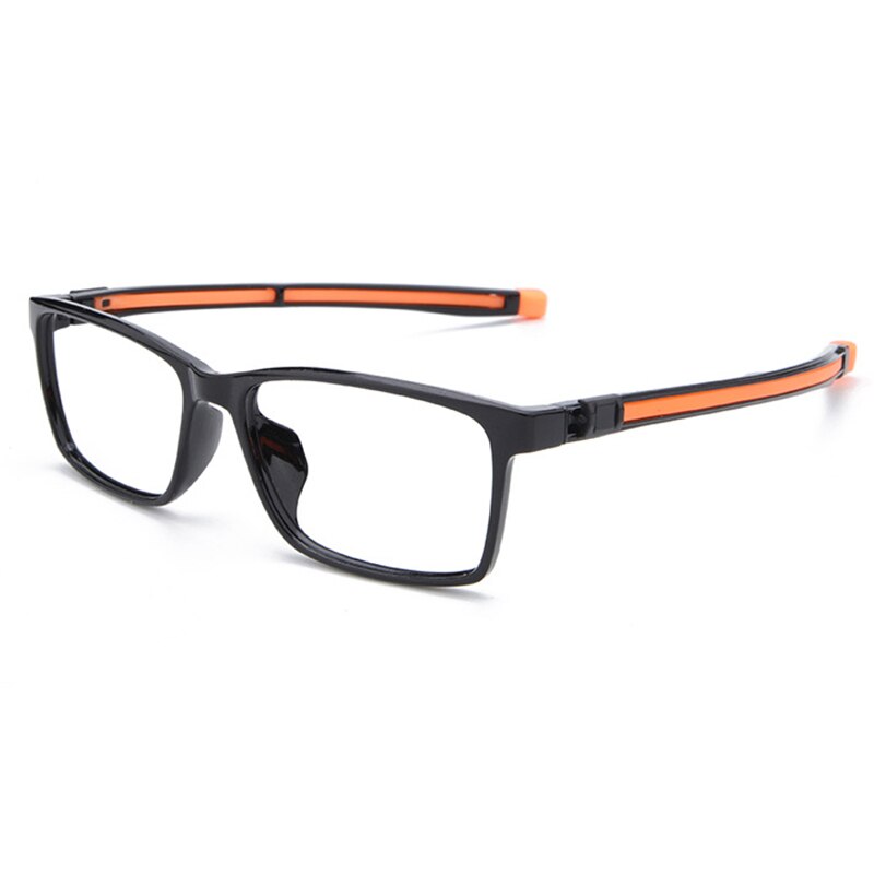 Montura de gafas ópticas deportivas para hombre y mujer, lentes cuadrados con absorción magnética, con imán para colgar en el cuello, gafas para miopía ajustables: black orange