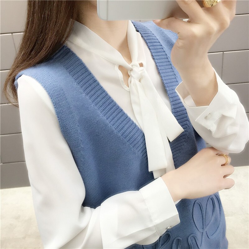 Vrouwen Koreaanse Truien Vest Losse Mouwloze V-hals Harajuku Vintage Vrouwen Koreaanse Truien Vest Losse Mouwloze V-hals Harajuku Vintage