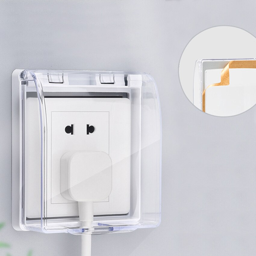 Paste Type Switch Socket Protective Box Wall Mounted Socket Switches Waterproof Cover Transparent Boxes For Household Bathroom