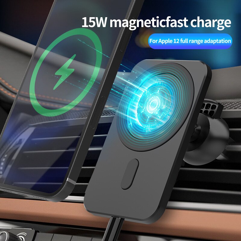 15w magnetisk hurtig trådløs billader qi opladning til iphone 12 pro max 12 mini 12 biltelefonholder magsafe trådløs oplader