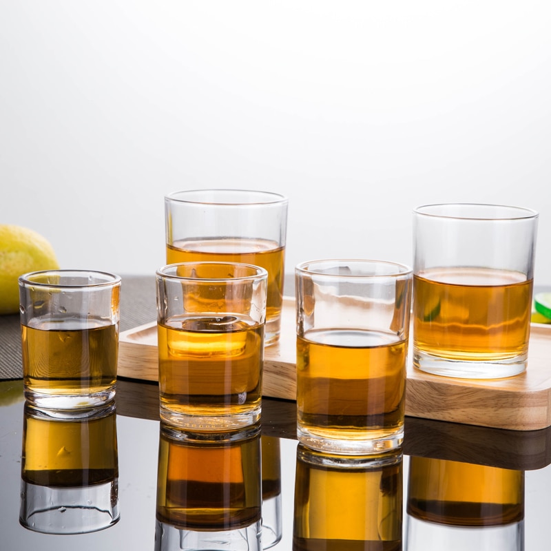 1PCS Mug Crystal Cup Shot Toughened Glass Cup High Spirits White Wine glasses Drinking Thick Bottom Liquor whisky