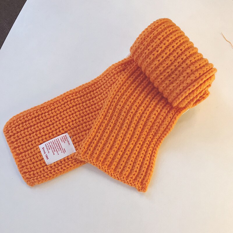 Børnetørklæde vinter baby sød varm tørklæde dreng pige barn strikket uld tørklæde efterår: Orange