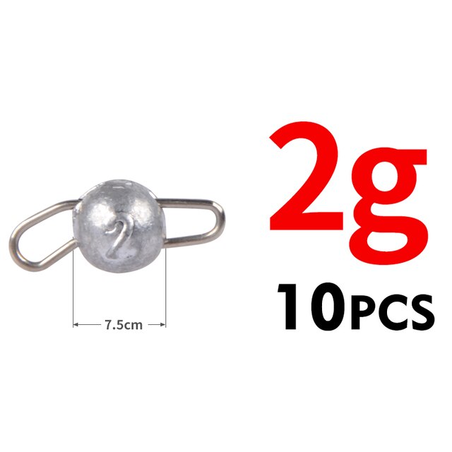 Accessoires de pêche Cheburashka Sinker à tête ronde, poids à puces, leurre souple, groupe Texas, 2g – 18g: 2g 10pcs