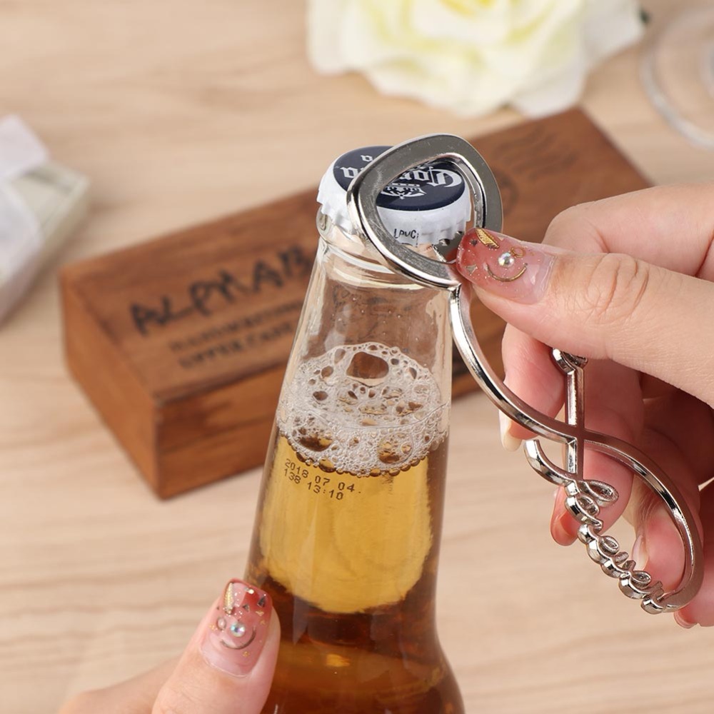 OurWarm 1 pc Bier Flesopener Bruiloft Souvenirs Rvs Love Forever Flesopener Cadeaus Voor Gasten Feestartikelen