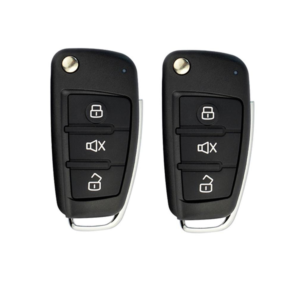 Universel bil auto nøglefri adgangssystem knap start stop led nøglering centralsæt dørlås med fjernbetjening biltilbehør: 5