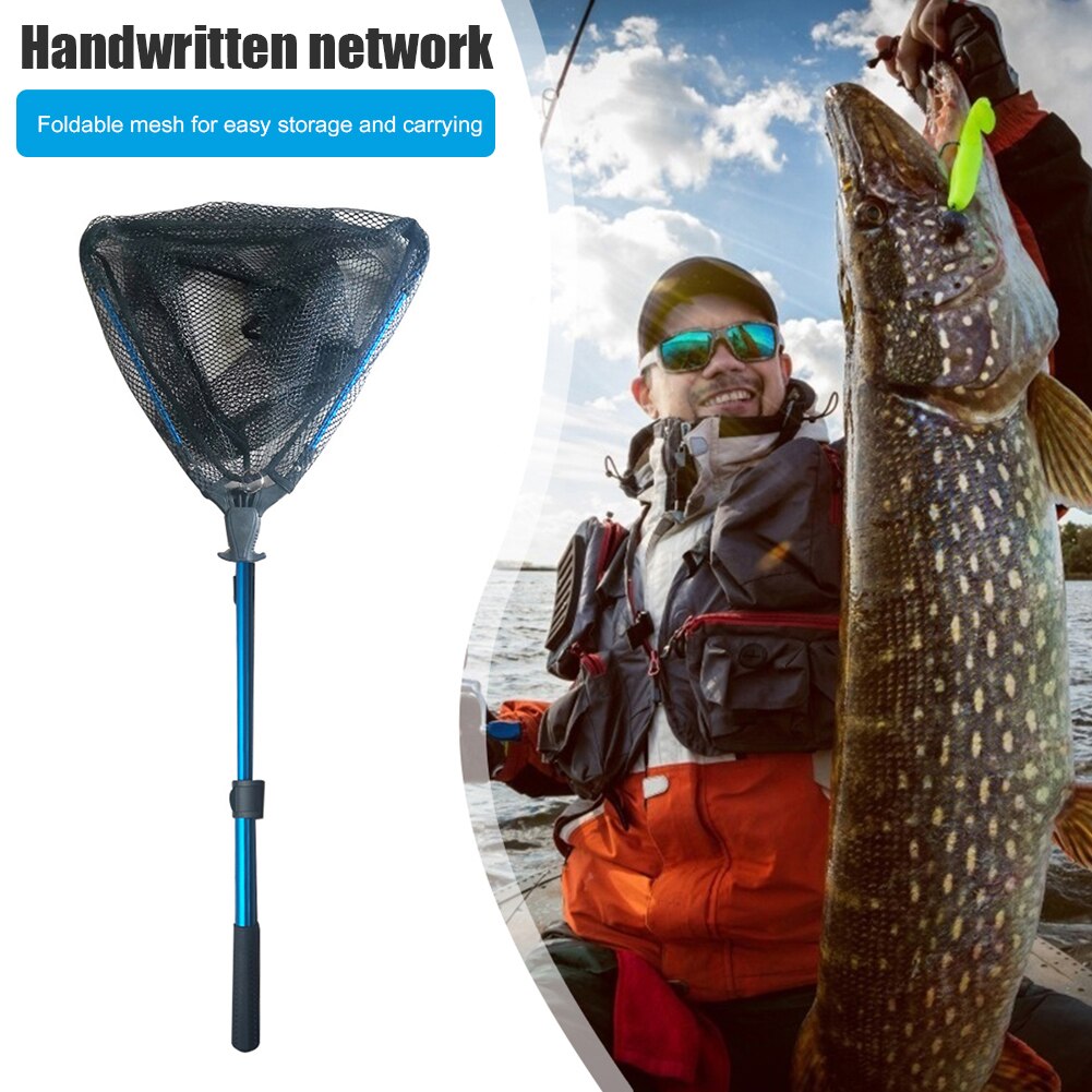 Fishing Net Retractable Telescopic Landing Net Aluminum Alloy Pole Mesh Network for Fisherman Angler Fish Tool