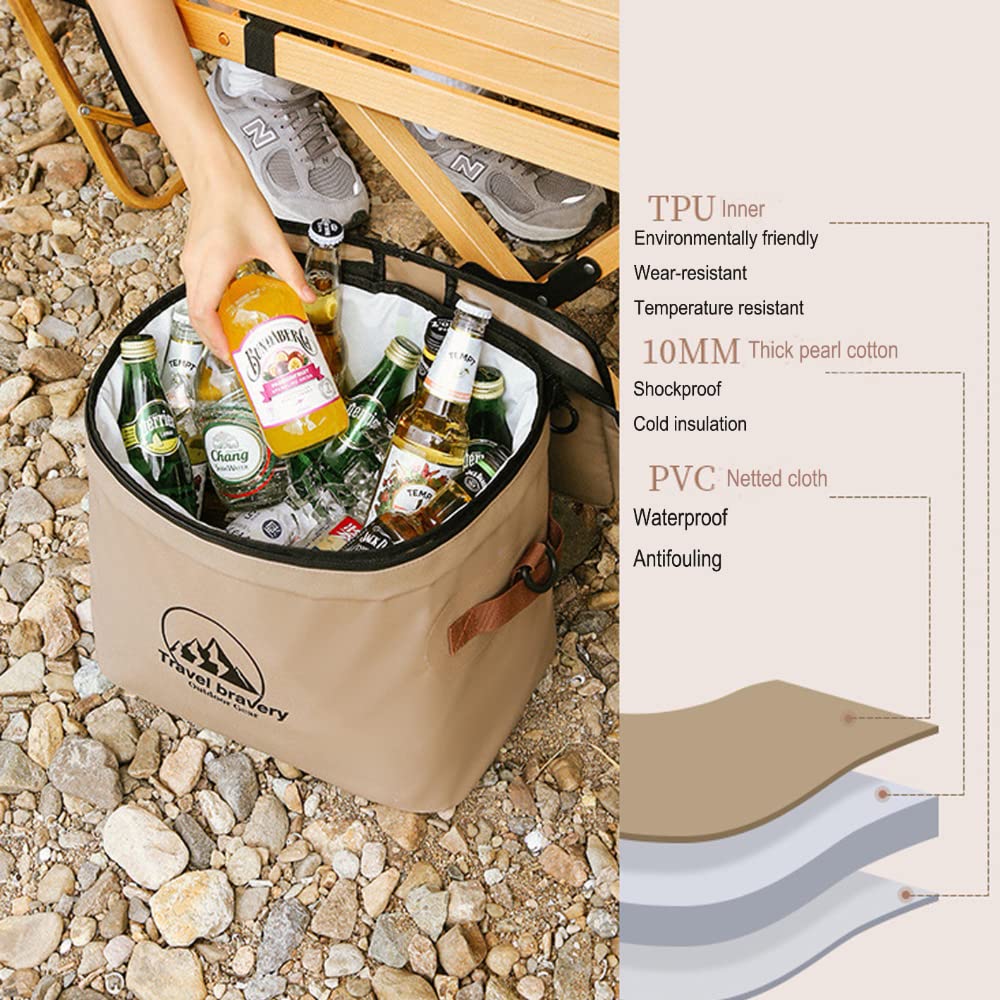 Cooler Insulated Bag Leak Proof,Portable Ice Chest Box for Camping Picnic Beverage Beer Lunch