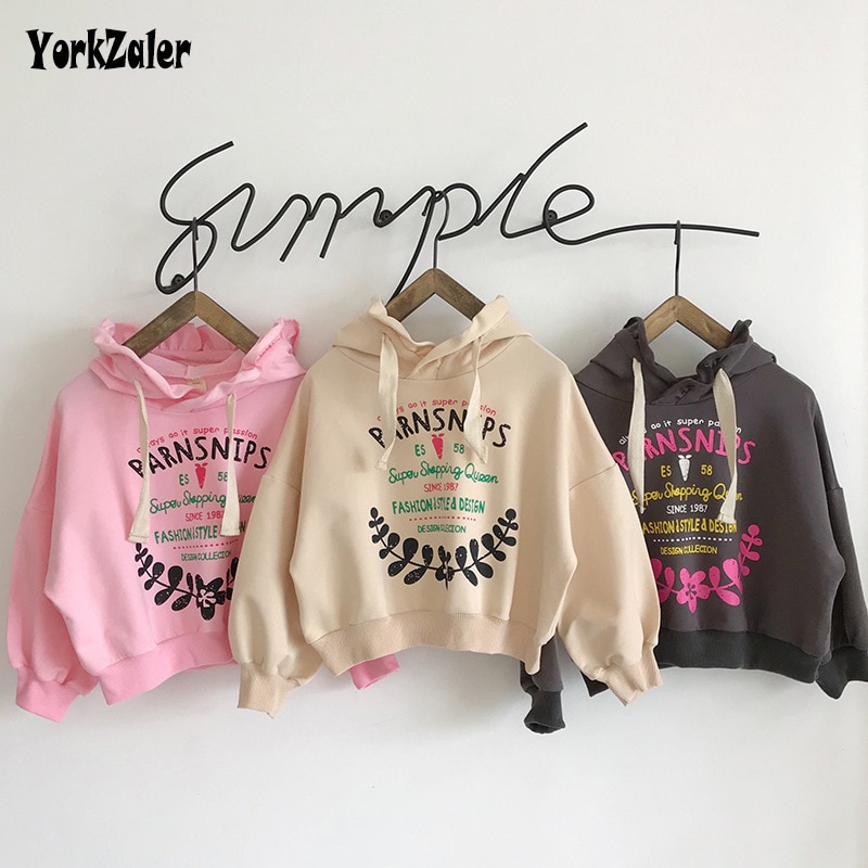 Yorkaler-pull de printemps automne pour enfants | Chemise pour filles garçons, manches longues, avec lettres imprimées, à capuche, vêtements pour bébés