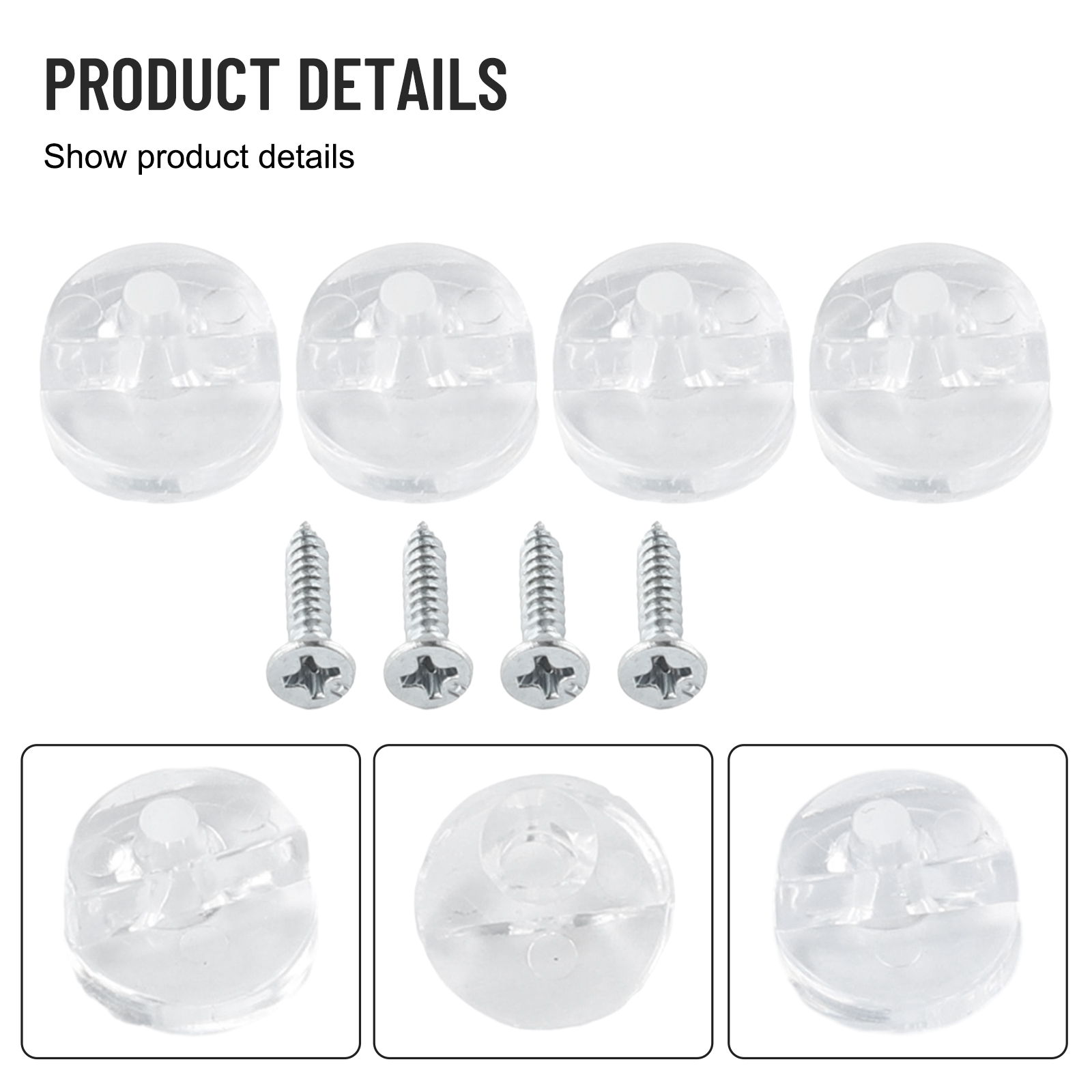 Abrazadera de vidrio para espejo de baño, Clips de montaje, Kit de fijación de espejo de pared, soporte de estante con tornillos de fijación, Hardware