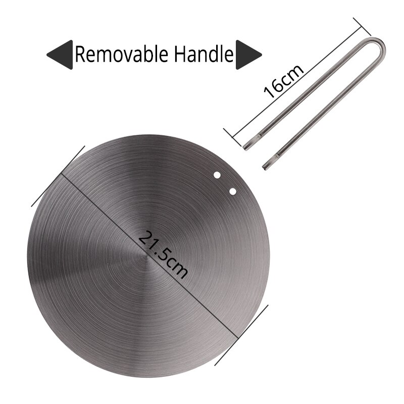 Rustfri stålgas og elektrisk komfurplade, tilgængelig  in 7.6 or 9.25 tommer størrelser: Aftagelig 21.5cm
