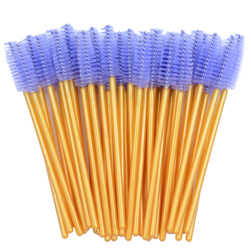 50 szt. Jednorazowe mikro brokatowe tusz robić rzęs różdżki mini kryształbyć winnym oko robić rzęs grzebień robić brwi przybory kosmetyczne robić makijażu: Koral Czerwony