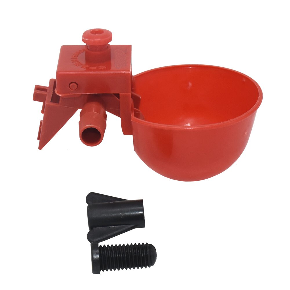 50 Sets 10 MM Red Quail Waterer Animal Feeders Automatic Bird Coop Feed Poultry Chicken Fowl Drinker Water Drinking Cups