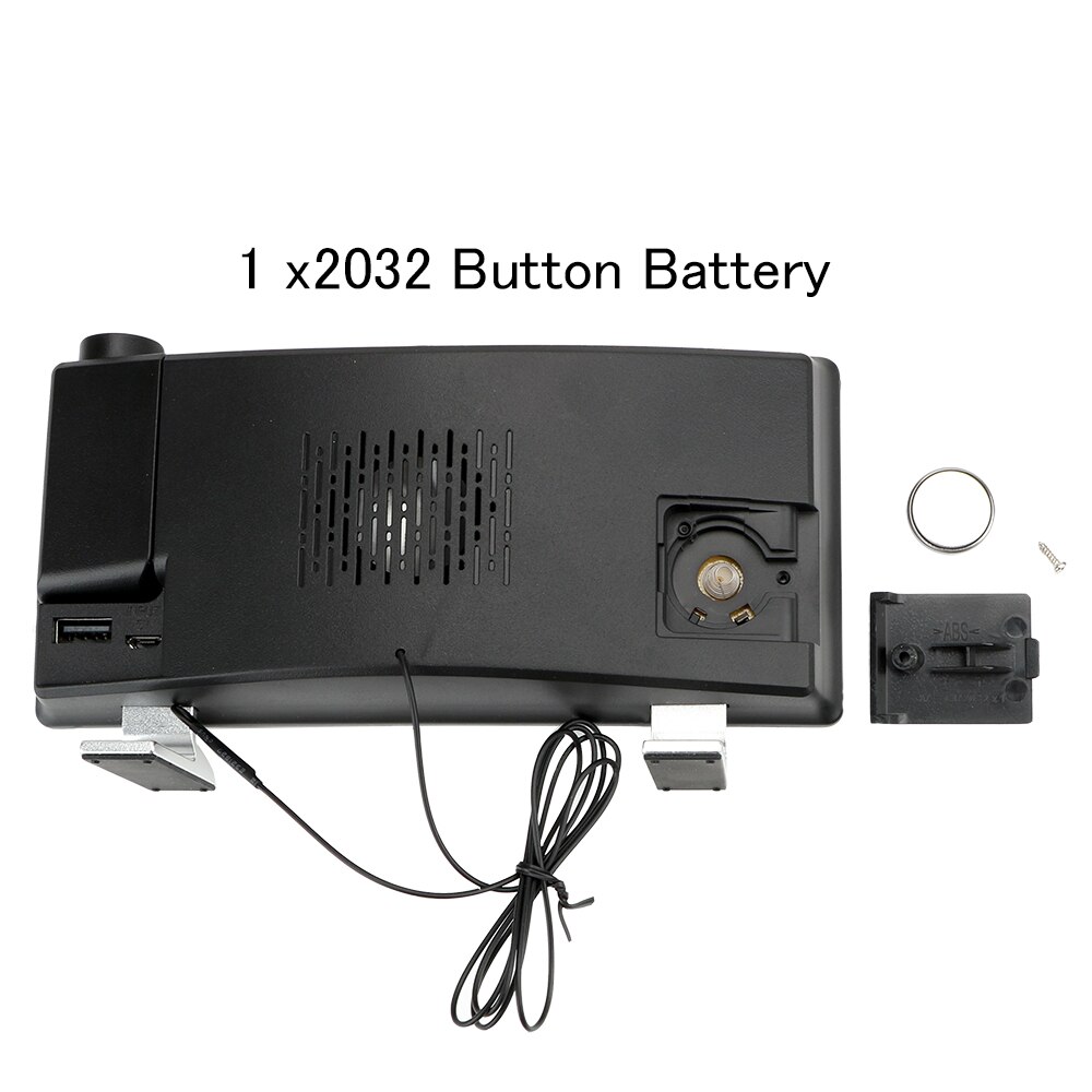 FM Radio USB Projection Backlight Snooze Alarm Clock Timer Rotating Backlight Projector Digital LED Clock