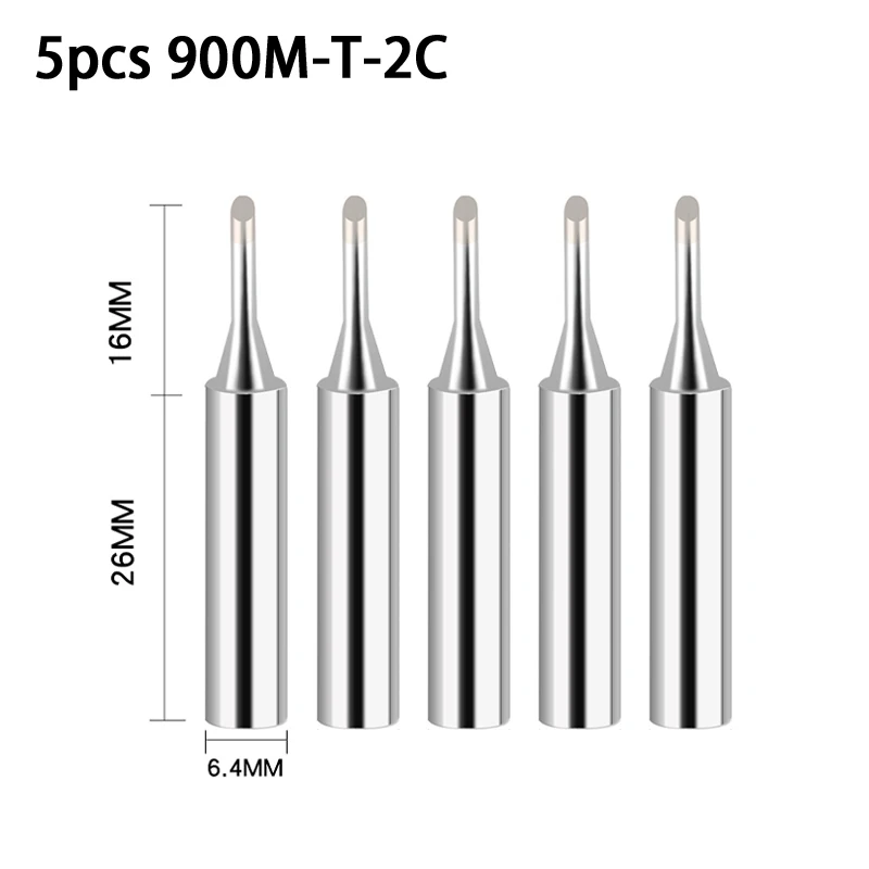Puntas de soldador Serie K/SK/B/I/IS/1C/2C/3C/4C/2.4D/3.2D, accesorios para herramientas de soldadura BGA, 900M-T, 5 paquetes: Blanco