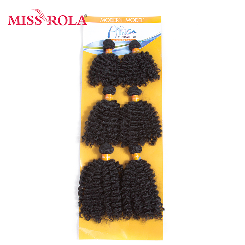 Extensiones de pelo sintético ondulado corto Miss Rola de 8 pulgadas Jazz Wave 6 uds./lote extensiones de pelo Kanekalon ofertas de extensiones de 4 colores para mujer