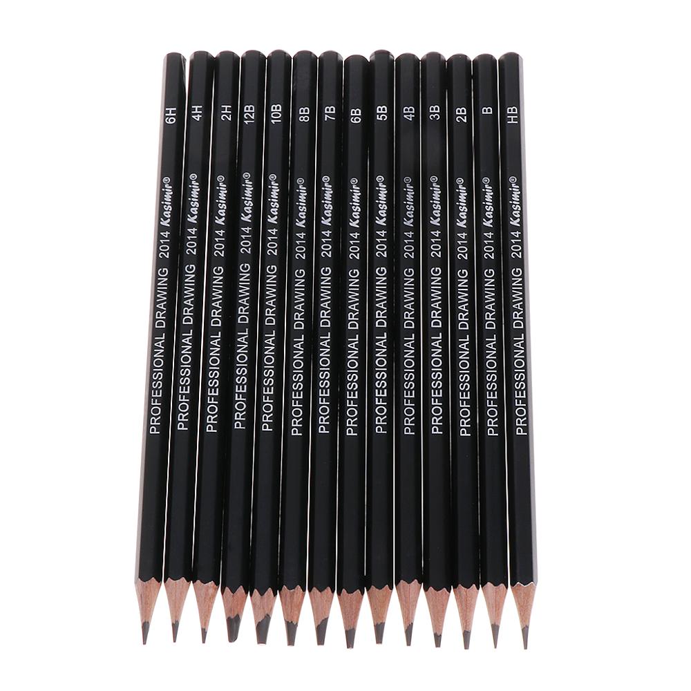 Crayon de dessin artistique, 14 pièces, 12B 10B 8B 7B 6B 5B 4B 3B 2B 1B HB 2H 4H 6H