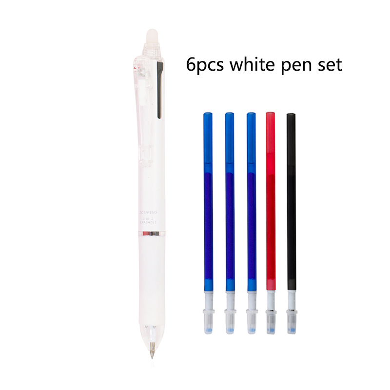 Bolígrafo de Gel borrable 3 en 1, 5 colores, 0,7mm, tinta mágica roja, azul y negra, escuela, oficina, papelería de escritura Kawaii multifuncional: Verde palmera