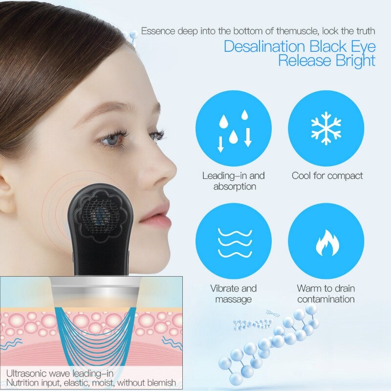 LCD Display Cold Hammer Cryotherapy Facial Lifting Vibration Massager Face Body Spa Ion Beauty Instrument