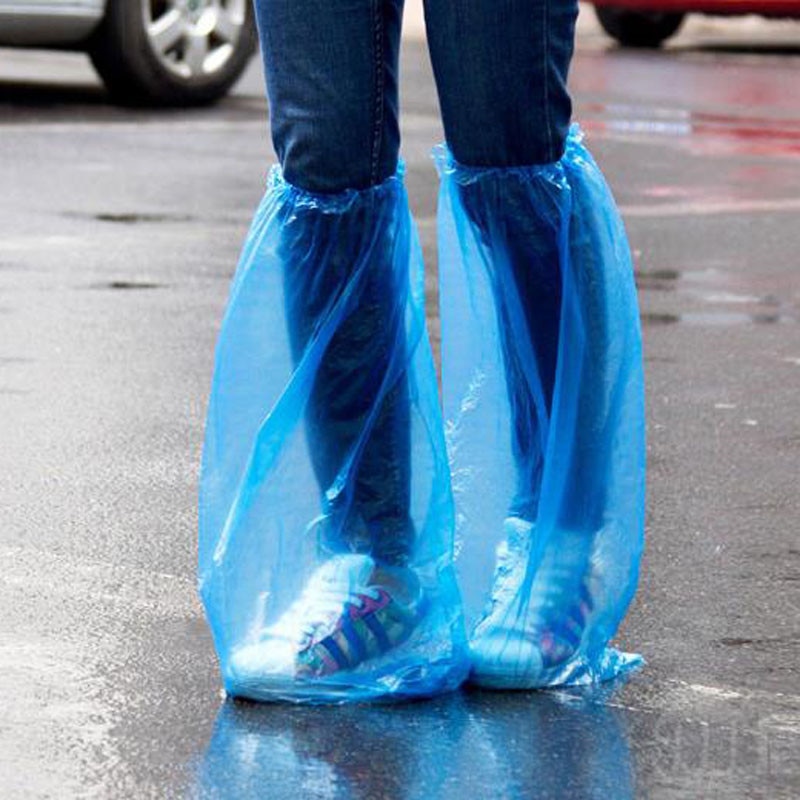 Wegwerp Overschoenen Wegwerp Pe Dikke Outdoor Regenachtige Dag Tapijt Reinigen Schoen Cover Blauw Waterdichte Schoen Covers