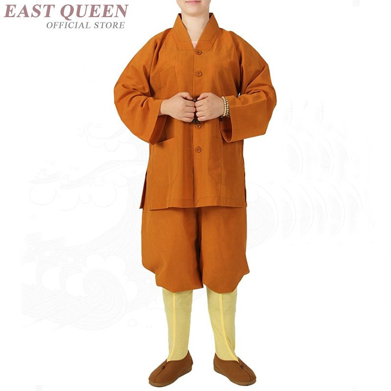 Buddhist monk robes clothing costume shaolin monk clothing buddhist monk clothes uniform meditation clothing KK2262 Y: 2 / XXL