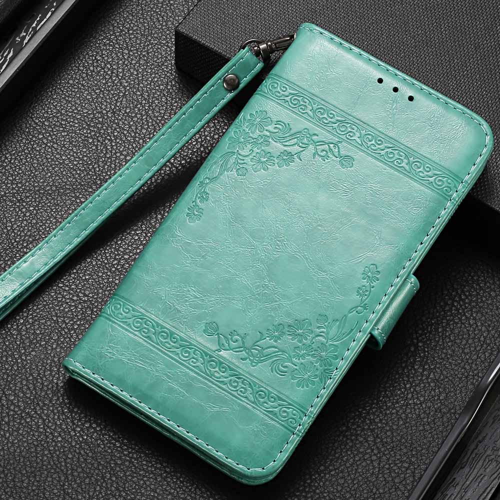 Vintage Wallet Flip Case for Digma LINX Trix 4G Case with Strap Stand Luxury PU Leather Cover Case Fundas: Y Green