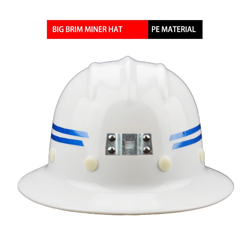 Fuld ramme hård hat konstruktion mine sikkerhedshjelm letvægts arbejdsstyrke beskyttelseshjelme med høj styrke: Hvid