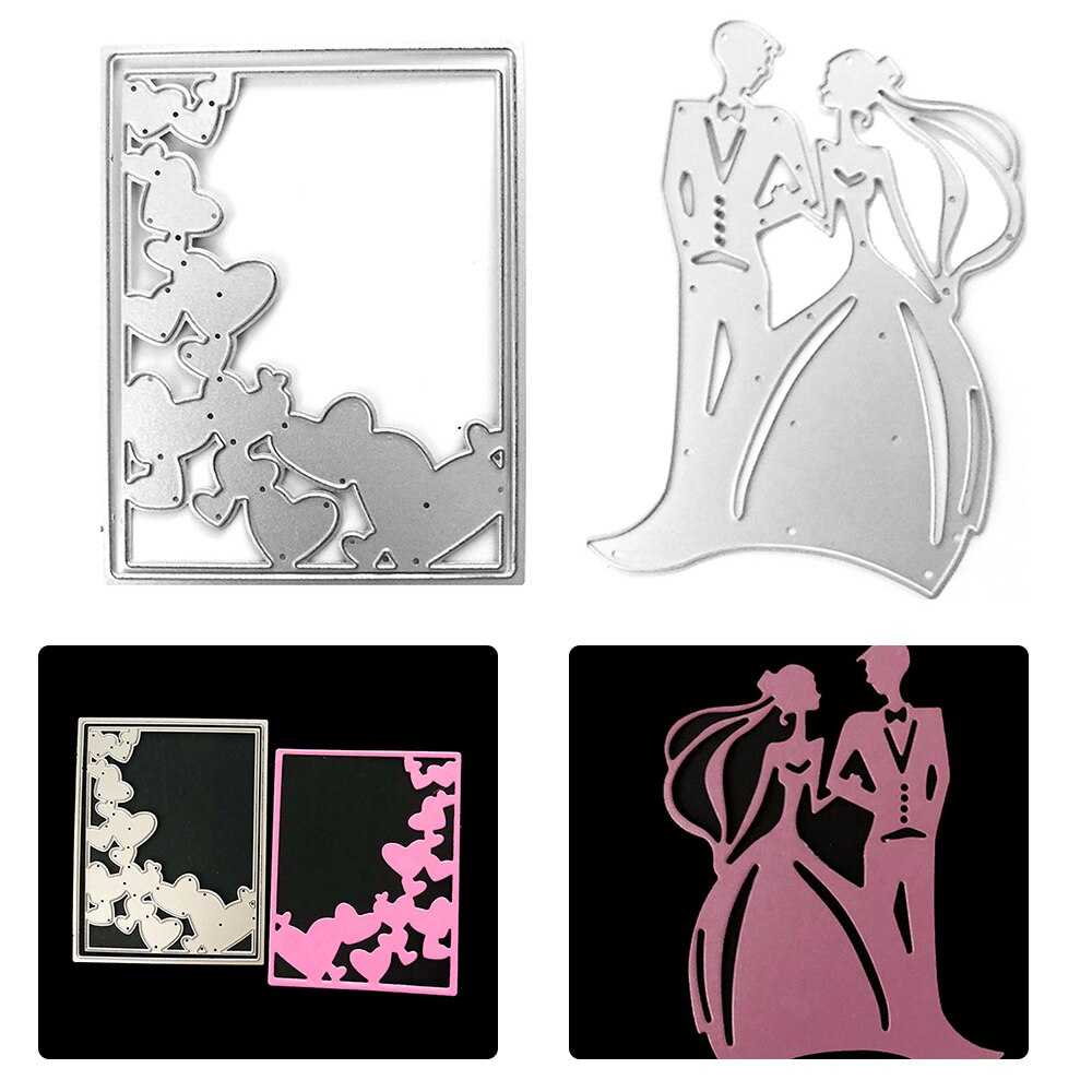 Hochzeit Dekorative Karten Metall Schneiden Stirbt Schablonen für DIY Scrapbooking/foto Album Dekorative Präge DIY Papier Karten