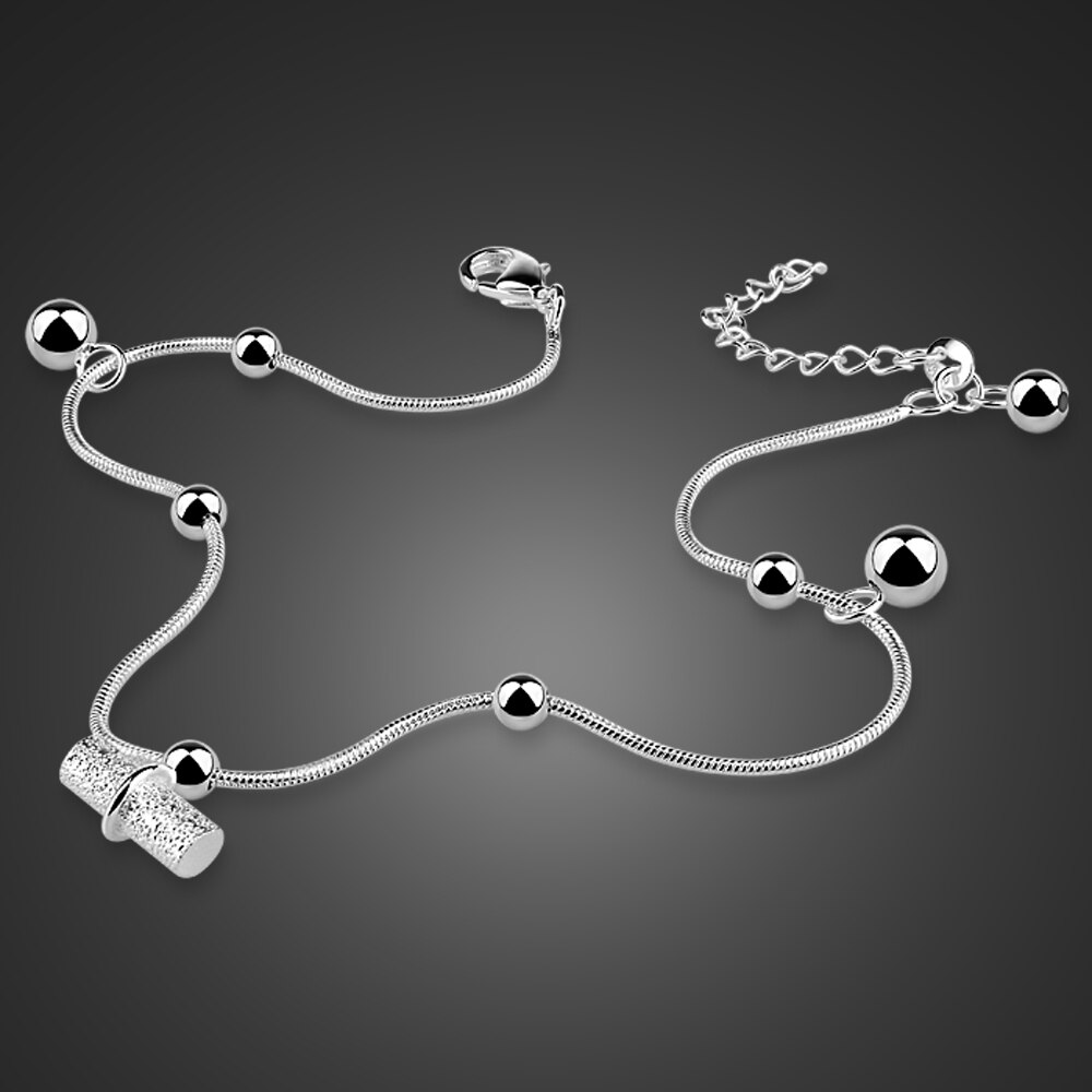 Bohemia Foot Beach Anklets100%925 Sterling Silver Ankle Simple Snake chain Anklet Bracelet Women Barefoot Chain Jewelry