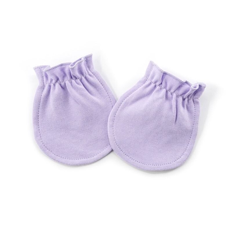 Gants en coton -né bébé Protection visage respirant anti-rayures mitaines 4XFE: Purple