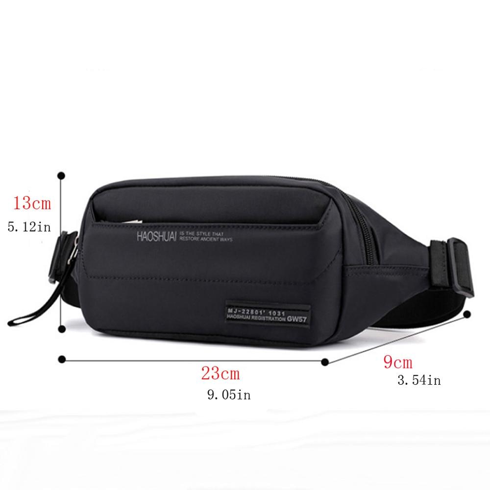 Nylon Fanny Pack for Men Women Waist Pack Bag Hip Bum Belt Pouch Bags with 3 Zipper Pockets for Outdoors Running Hiking Cycling