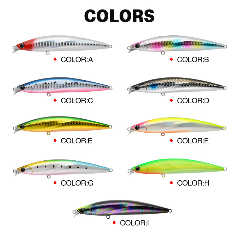 Top leurre de pêche gamme peu profonde vairon flottant 98mm 13g longue coulée bar Jerkbait eau salée grand appât dur Wobbler