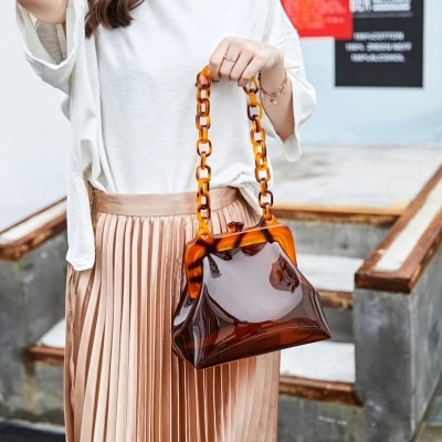 Acryl Transparante Clutch Keten Vrouwen Schouder Hard Dag Koppelingen Tassen Wedding Party Avond Portemonnee Vrouwelijke Tote Crossbody Bag