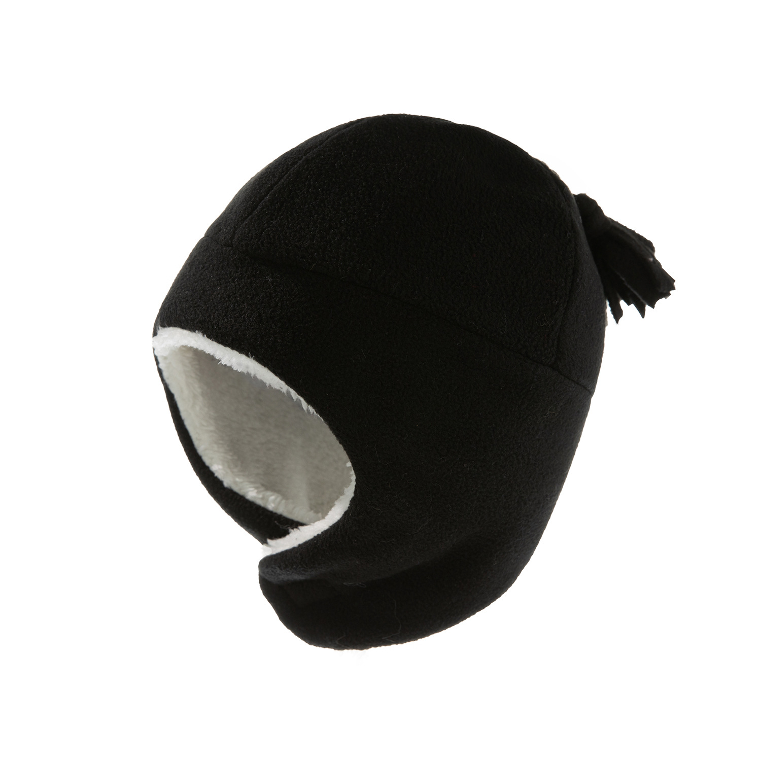 Kids Beanie Hoed Tweedelige Baby Hoed Handschoenen Skullcap Kinderen Hoed In De Winter Warm Kinderen Houden Beschermende oor Cap Hoed Handschoenen: Black 2