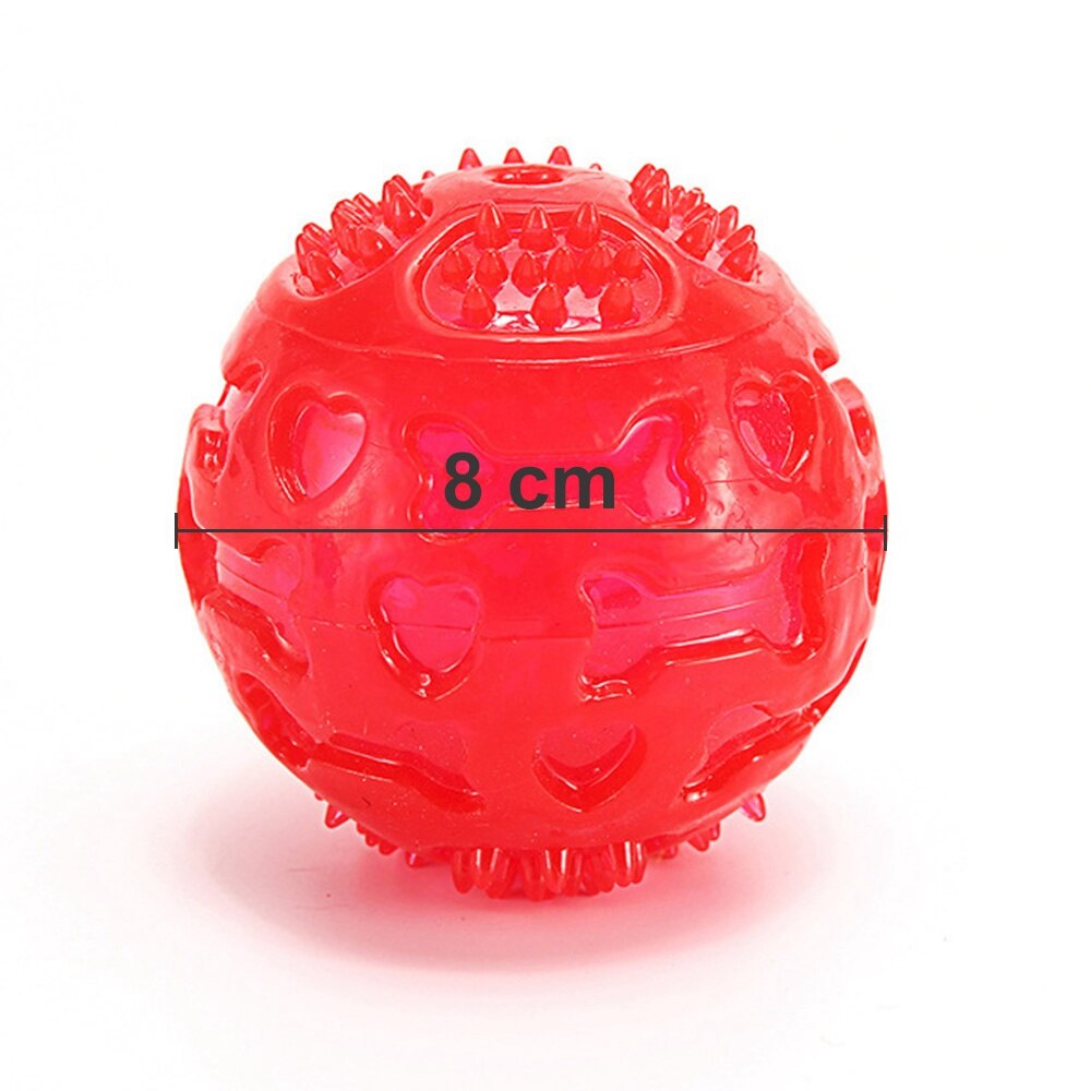 Pet Dog Squeaky Toy Dog Rubber Squeaker Toys Safety Durable Dogs Ball Toy for Dog Chew Toy Toothbrush Molar Toys Perro Juguetes: Red Balls Dog Toy